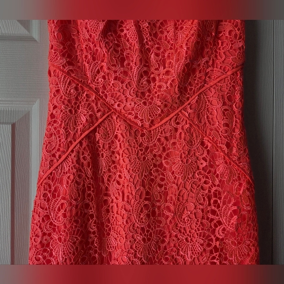 NWOT Antonio Melani Lace Sheath Coral Dress Size 0 - Picture 4 of 16